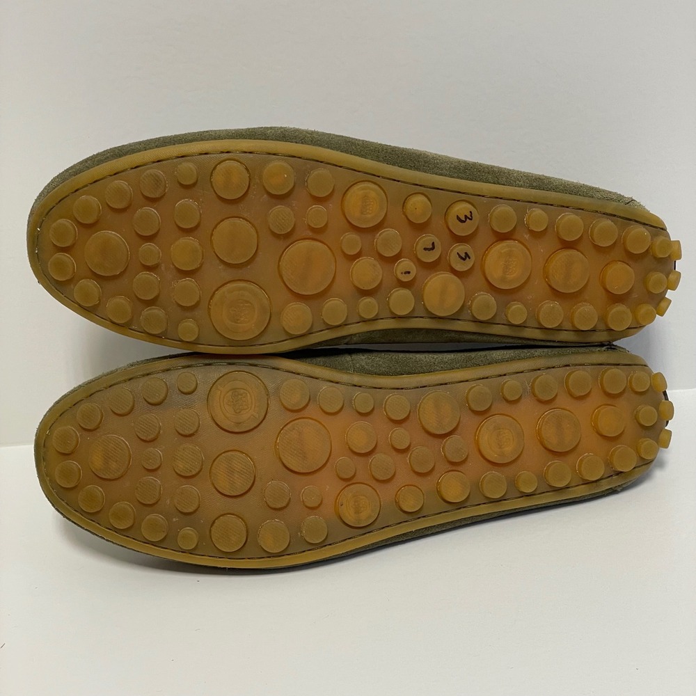 Born Suede Slip On Loafer Flats Women's Size 8 Olive Green Driving Moccasins - Picture 6 of 7